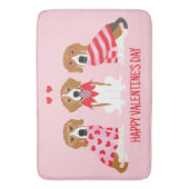 Gelukkige Valentijnsdag Beagle Honden Badmat (Voorkant Verticaal)