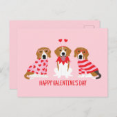 Gelukkige Valentijnsdag Beagle Honden Briefkaart (Voorkant / Achterkant)