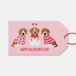 Gelukkige Valentijnsdag Beagle Honden Cadeaulabel