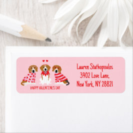 Gelukkige Valentijnsdag Beagle Honden Etiket