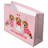 Gelukkige Valentijnsdag Beagle Honden Groot Cadeauzakje (Voorkant Gekanteld)
