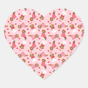 Gelukkige Valentijnsdag Beagle Honden Hart Sticker