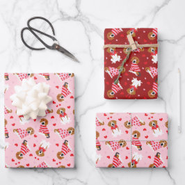 Gelukkige Valentijnsdag Beagle Honden Inpakpapier Vel