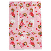 Gelukkige Valentijnsdag Beagle Honden Medium Cadeauzakje (Achterkant)
