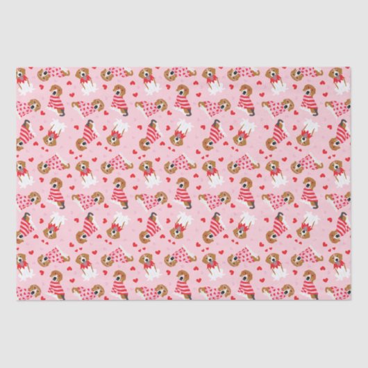 Gelukkige Valentijnsdag Beagle Honden Tissuepapier (Voorkant)