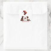 Gelukkige Valentijnsdag Beagle Honden Vierkante Sticker (Tas)