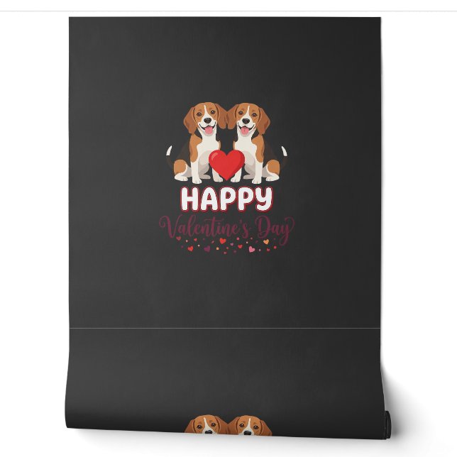 Gelukkige Valentijnsdag Beagle Koppel Behang (Afrollen)