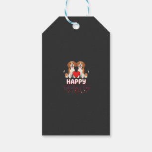 Gelukkige Valentijnsdag Beagle Koppel Cadeaulabel