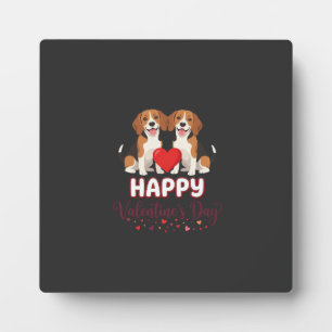 Gelukkige Valentijnsdag Beagle Koppel Fotoplaat