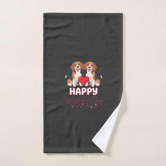 Gelukkige Valentijnsdag Beagle Koppel Handdoek (Handdoek)