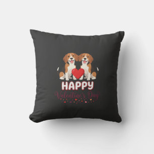 Gelukkige Valentijnsdag Beagle Koppel Kussen