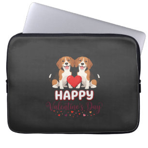 Gelukkige Valentijnsdag Beagle Koppel Laptop Sleeve