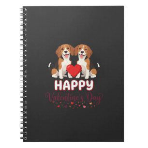 Gelukkige Valentijnsdag Beagle Koppel Notitieboek