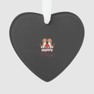 Gelukkige Valentijnsdag Beagle Koppel Ornament