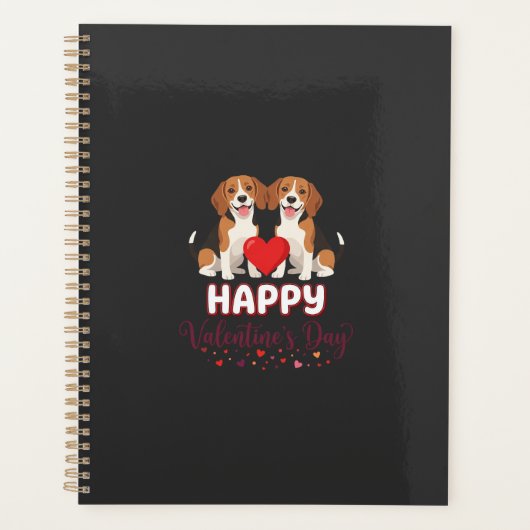 Gelukkige Valentijnsdag Beagle Koppel Planner (Voorkant)