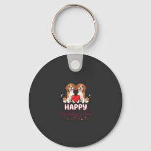 Gelukkige Valentijnsdag Beagle Koppel Sleutelhanger
