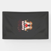Gelukkige Valentijnsdag Beagle Koppel Spandoek (Horizontaal)