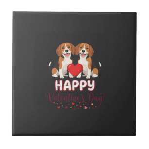 Gelukkige Valentijnsdag Beagle Koppel Tegeltje