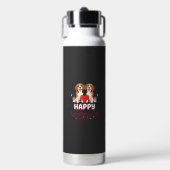 Gelukkige Valentijnsdag Beagle Koppel Waterfles (Voorkant)