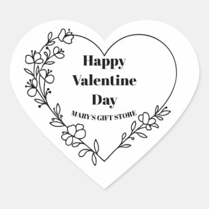 Gelukkige Valentijnsdag Bedrijfsnaam Klassiek Ron Hart Sticker