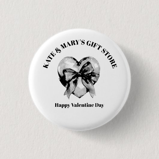 Gelukkige Valentijnsdag Bedrijfsnaam Ronde Button 3,2 Cm (Voorkant)