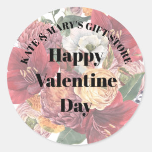Gelukkige Valentijnsdag Bedrijfsnaam Ronde Sticker