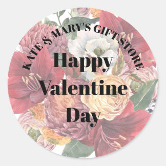 Gelukkige Valentijnsdag Bedrijfsnaam Ronde Sticker