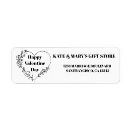 Gelukkige Valentijnsdag Bedrijfsnaam Website Etiket