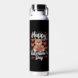 Gelukkige Valentijnsdag Beer Hart Lieve Koppels Waterfles