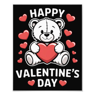 Gelukkige Valentijnsdag Beer vday Foto Afdruk