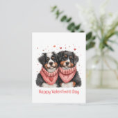 Gelukkige Valentijnsdag Berner Berghonden Briefkaart (Staand voorkant)