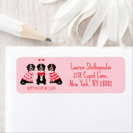 Gelukkige Valentijnsdag Berner Berghonden Etiket