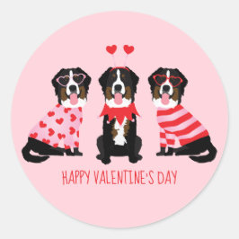 Gelukkige Valentijnsdag Berner Berghonden Ronde Sticker