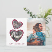 Gelukkige Valentijnsdag Black & Red Hearts Feestdagenkaart (Staand voorkant)