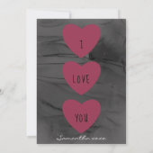 Gelukkige Valentijnsdag Black & Red Hearts Holiday Feestdagenkaart (Achterkant)