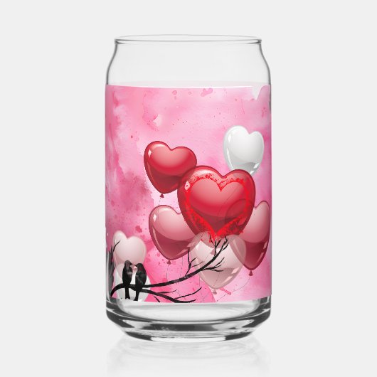 Gelukkige Valentijnsdag Blikvorm Glas (Achterkant)