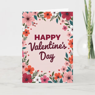 Gelukkige Valentijnsdag Bloem Kaart