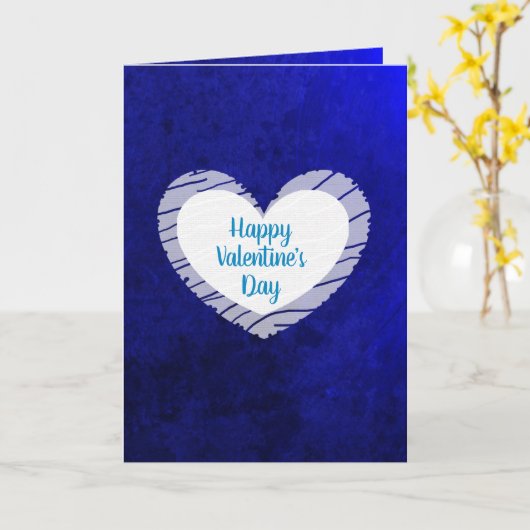 Gelukkige Valentijnsdag Blue Ombre Kaart (Gele Bloem)