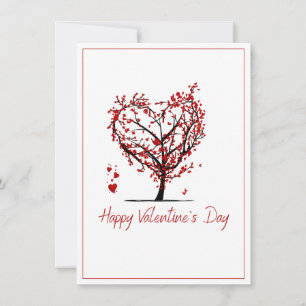 gelukkige valentijnsdag boom in de vorm van een ro feestdagenkaart