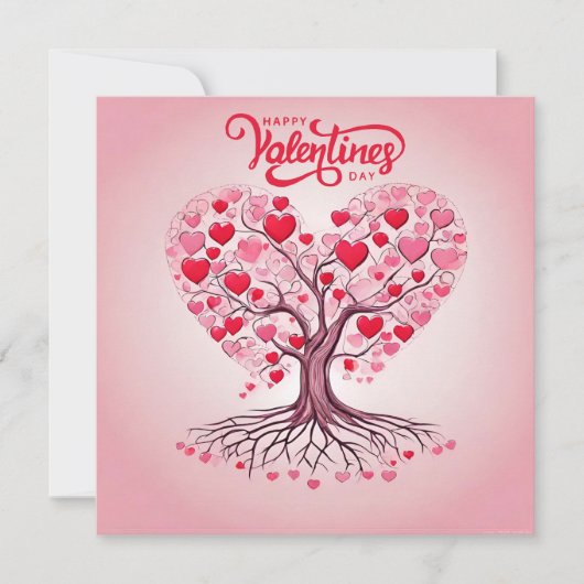 Gelukkige Valentijnsdag Boom van de Liefde Feestdagenkaart (Voorkant)