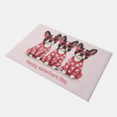 Gelukkige Valentijnsdag Boston Terrier honden Deurmat (Schuin)