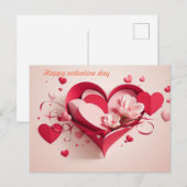 Gelukkige valentijnsdag cadeaubon briefkaart (Voorkant / Achterkant)