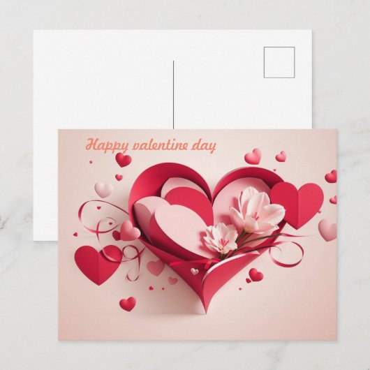 Gelukkige valentijnsdag cadeaubon briefkaart (Voorkant / Achterkant)