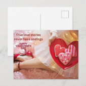 Gelukkige valentijnsdag cadeaubon voor haar feestdagenkaart (Voorkant / Achterkant)