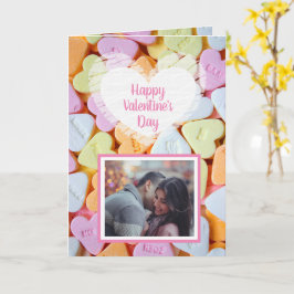 Gelukkige Valentijnsdag Candy Hearts Fotokaart Kaart