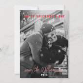 Gelukkige Valentijnsdag Chic Red Hearts Paar Foto Feestdagenkaart (Voorkant)