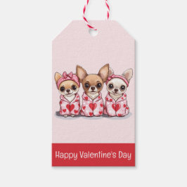 Gelukkige Valentijnsdag Chihuahua honden Cadeaulabel
