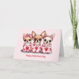 Gelukkige Valentijnsdag Chihuahua honden Feestdagen Kaart