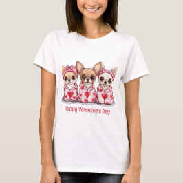 Gelukkige Valentijnsdag Chihuahua honden T-shirt