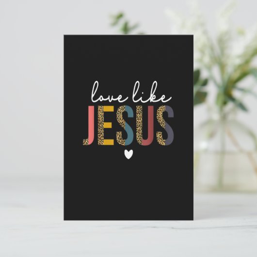 Gelukkige Valentijnsdag Christelijke Luipaard Lief Kaart (Staand voorkant)